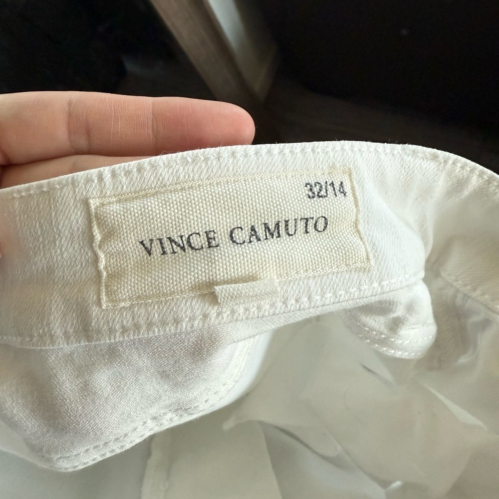 Vince Camuto|White Ankle skinny Jeans/Crisp Finish with raw hem•••size 14,Beachy - Picture 7 of 12